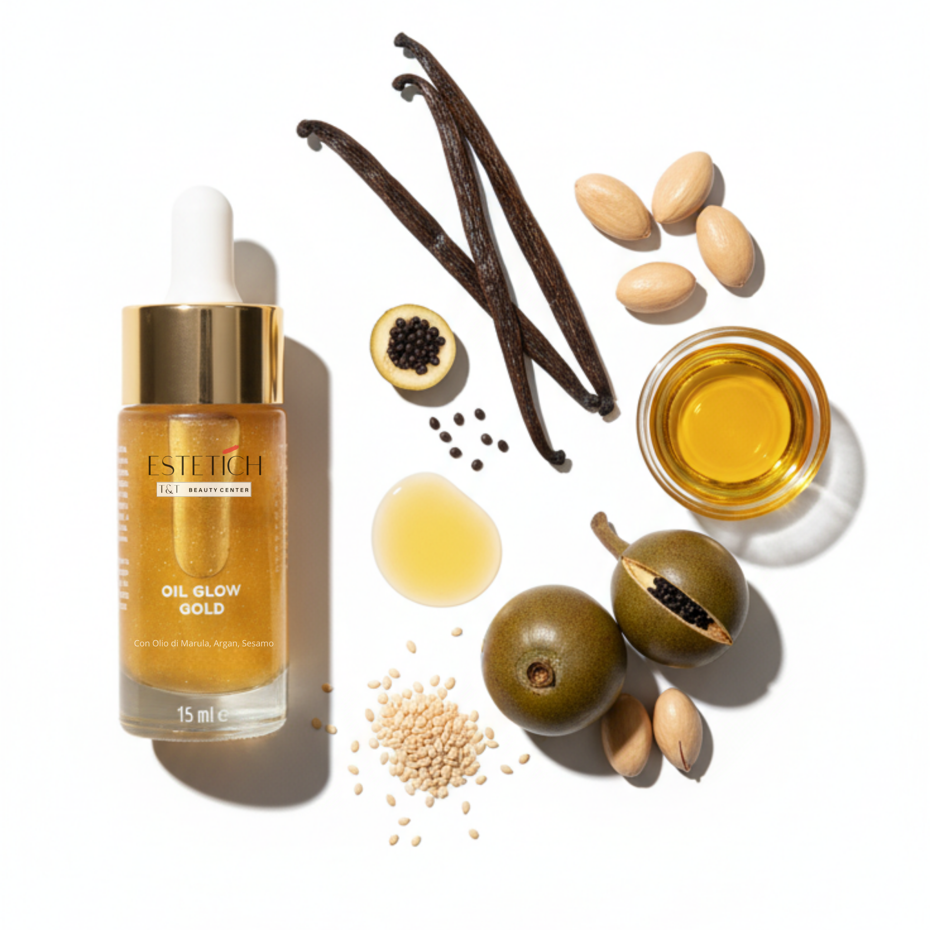 Oil Glow Gold Viso, Corpo & Capelli - 15 ML